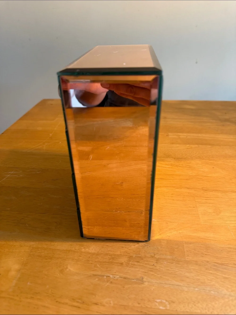 Beautify Mirrored Rose Gold Glass Jewelry Box 4 Drawers